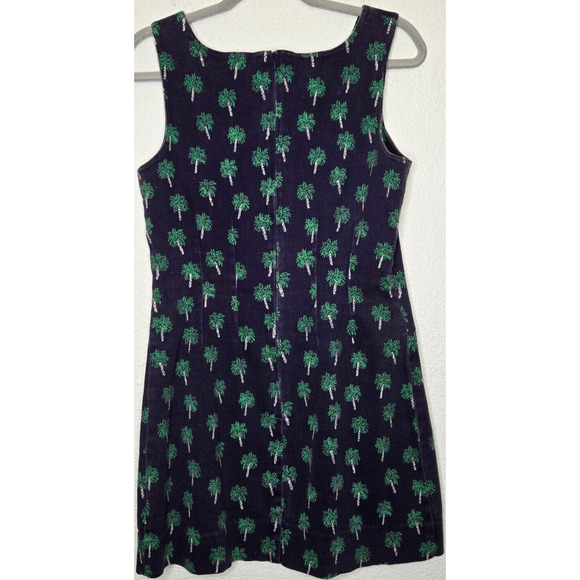 Vintage Lilly Pulitzer Womens Mini Dress 6 Navy Green Palm Tree Stretch Shift - Picture 4 of 10